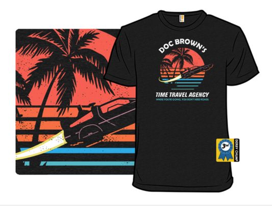 T-Shirt- NEW MENS T-Shirt  DOC BROWN's time travel agency BTF NEW multi sizes